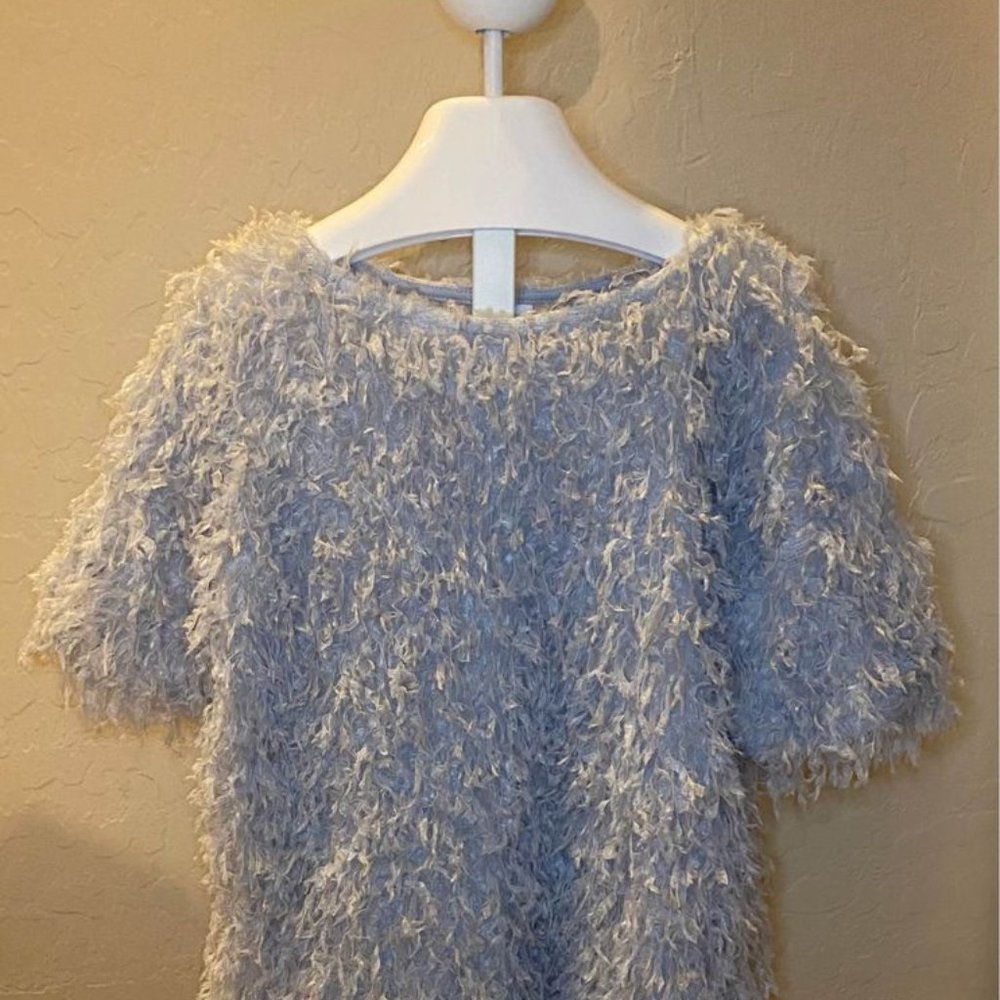 Girls ZARA Grey Fuzzy Top - Size 9